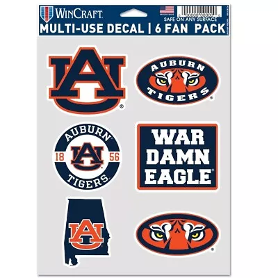 Auburn Tigers Multi-Use 6 Fan Pack NCAA Decal Stickers *Free Shipping • $7.97