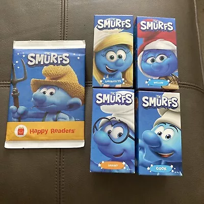 McDonalds Toys 2022 - Smurfs 4 Plush Toys With Boxes & 1 Book. • £4