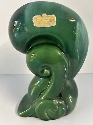 ROYAL HAEGER (DUNDEE IL) BLUE GREEN VASE - 6” X 4” - CA. 1930 Chipped Base • $24.90