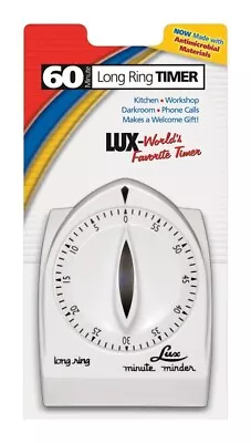 Lux CP1929-14 White 60 Minute Minder Mechanical Long Ring Timer • $17.97