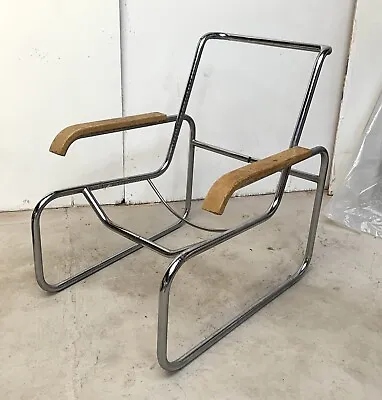 AS IS Marcel Breuer S 35  Chrome Cantilever Lounge Chair ICF Thonet Bauhaus. • $499.99