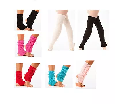 Stirrup Leg Warmers Soft Knit Acrylic Plain & Lurex Dance Ballet Legwarmer  • £9.95