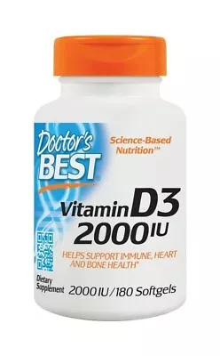 Doctors Best Best Vitamin D3 2000IU 180 Softgel • $14.25