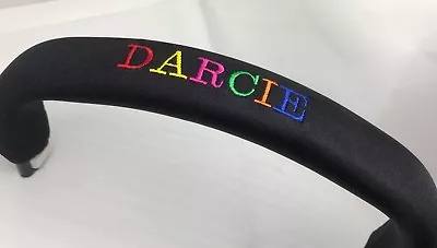Personalised Bumper Bar Cover Rainbow Name To Fit Bugaboo ICandy MyBabiie  • £13.50