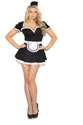 Maid To Please Mini Dress Apron Head Piece Costume Adult Women Plus Size • $24