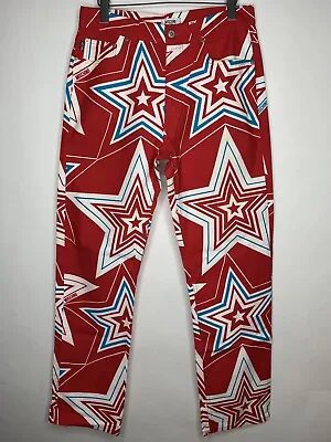 Moschino Jeans Star Print Red Pants Vintage 90s Hip Hop • $250