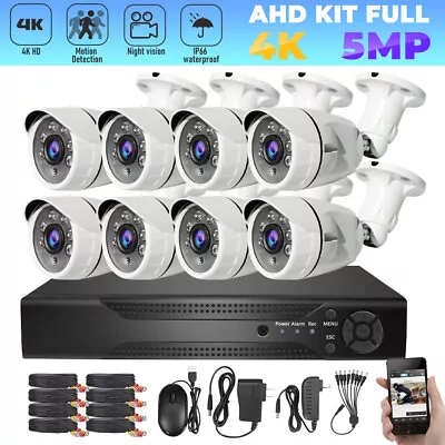 Wired Security Camera System Outdoor Home CCTV 8CH 1080P HD DVR Kit Night Vision • $53.99