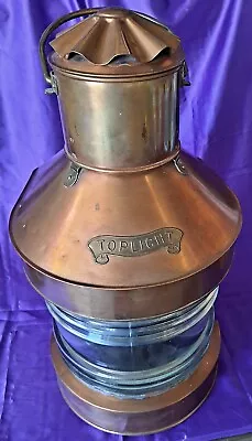 Toplicht Masthead Copper Nautical Oil Lantern Clear Glass Reflector Lamp 21” • $1095