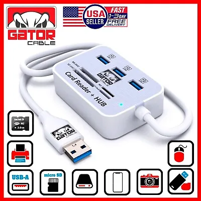 USB 3.0 Card Reader HUB 3-USB-A Port Multi Memory MS Micro SD M2 TF Slot Adapter • $9.99