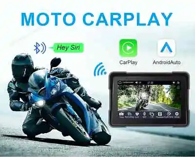 5  IPS Wireless CarPlay Motorcycle GPS Android Auto Touch Screen IPX7 Waterproof • $89.99