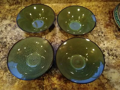 Gabbay China Fusion Wasabi Speckled Green  7  Round Bowls Set Of 4 Bin 1044 • $19.95