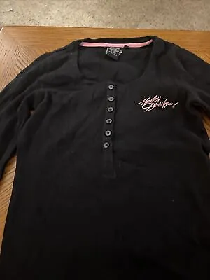 New Harley Davidson Women's Small Black & Pink Thermal Long Sleeve Shirt • $15