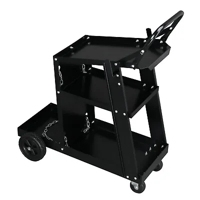 Heavy Duty MIG TIG ARC Welder Welding Cart Universal Storage For Tanks Black • $55.99