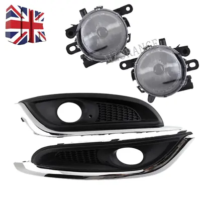 Pair Front Bumper Fog Light Lamp+Cover Grille For Vauxhall Insignia 2013-2017 UK • £62.99