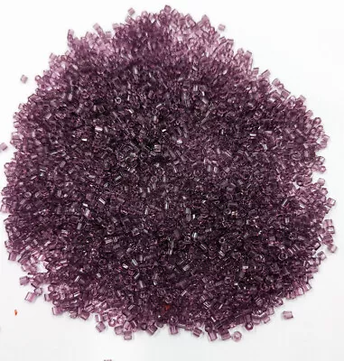 Vintage Antique Czech 9/0 2 - Cut Glass Seed Beads Transparent Amethyst Purple • $5