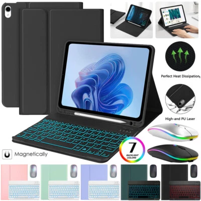 $52.99 • Buy For IPad Air 5th 4th Pro11 7/8/9/10th Gen Smart Case Cover With Backlit Keyboard