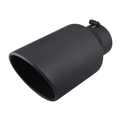 Black Diesel Stainless Steel Bolt On Exhaust Tip 5  Inlet 8  Outlet 15  Long • $53.20