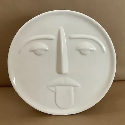 MIKASA Abstract Face Flower Vase ~ Sticking Tongue Out ~ White Ceramic • $21.99