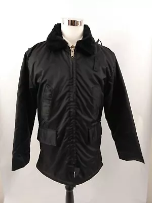 NEW Men's M PARKA COLD WEATHER Black Quilted Hooded Military Jacket Coat NWOT • $36