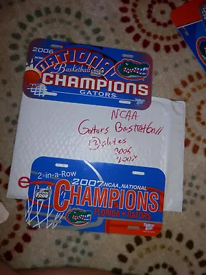 Florida Gators License Plate Lot Of 2 NEW VTG 2006 2007 Champs NCAAB • $18