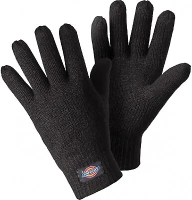 Dickies Thinsulate Thermal Winter Gloves Unisex Black 3M Warm Knitted One Size • £3.99