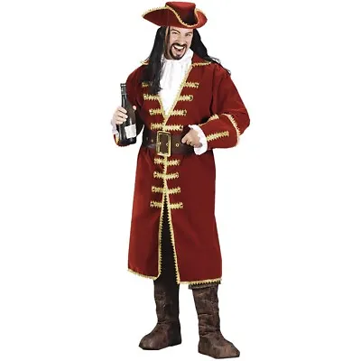 Captain Morgan Costume Adult Pirate Funny Halloween Fancy Dress • $37.62