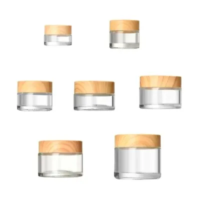 1PC Round Glass Jars With Leakproof Lids Empty Glass Sample Jar For Makeup Cream • £5.81
