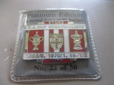 Stoke City Fc  Fa Cup Semi Finalists   Football Badge Limited Edition • £3.50