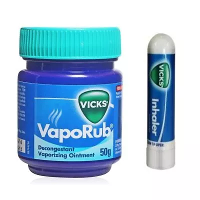 Vicks Vaporub Fast Relief Cold & Cough Flu Nose Congestion Free Inhaler (50 Gm ) • $11.40