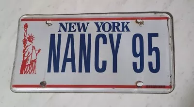 New York Vanity License Plate NY Vanity (NANCY 95) Car Auto Tags 1986-2000 Style • $25