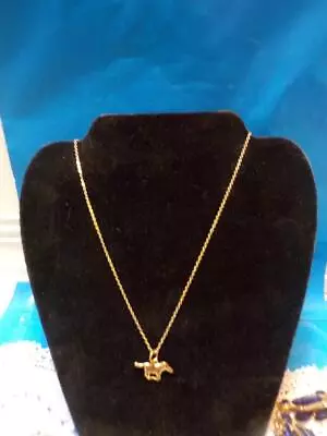 Jewelry- Goldtone Fine Chain W/ HORSE/ MUSTANG PENDANT 18  #209 • $2.24