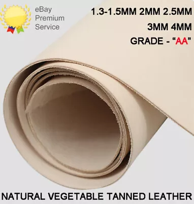 Grade AA Veg Tan Leather- Italian Full Grain Tooling Leather 1mm 2mm 3mm 4mm • £86.69