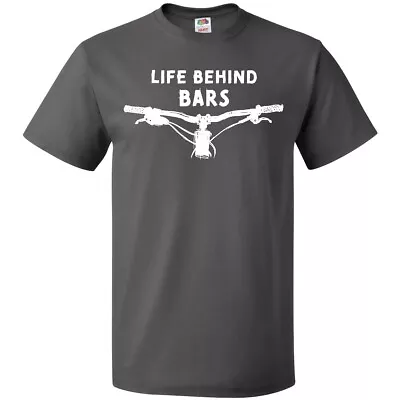 Inktastic Life Behind Bars Mountain Bike T-Shirt Camping Hobbies Bicycle Hike • $17.99