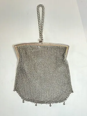 Antique Sterling Silver (800) Mesh Purse Evening Bag Coin Purse 800 Silver 97.5g • $0.99