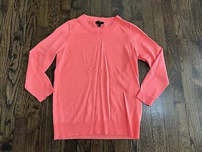 J.CREW Tippi Merino Wool Sweater Neon Coral Crew Neck Small • $29.99