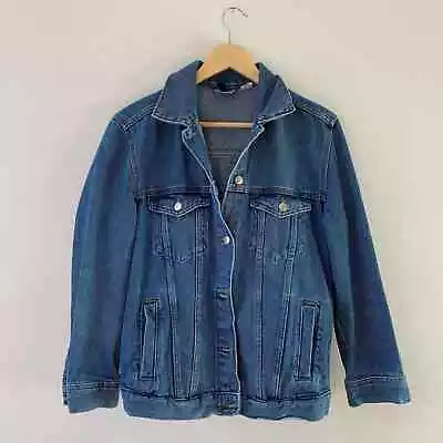 H&M Women's Blue Oversized Vintage Style Jean Jacket 4 • $15