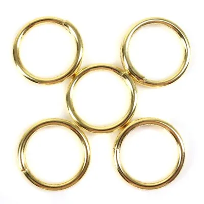 5x BRASS SPLIT CURTAIN RINGS Strong Roman Blinds Tie Back Loop Hoop Repair Hook • £4.50