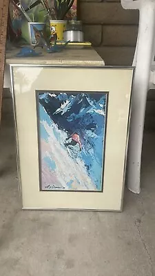 Leroy Neiman Signed Print  Skier Slalom Downhill Skiing Vintage Art Legend • $125