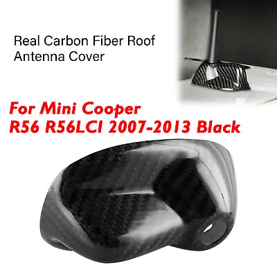 Black Carbon Fiber Roof Antenna Cover Trim For MINI Cooper R56 R56LCI 2007-2013 • $23.74
