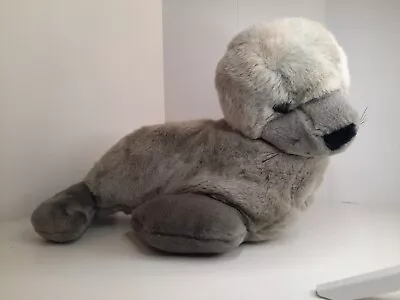 1989 K&M International Baby Seal Plush Stuffed Animal Gray 13  No Tush Tag • $10.36