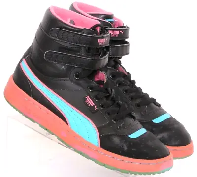 £26.01 • Buy Puma 348872-01 Sky II Hi Black Leather Contact Sneaker Shoes Women's US 8