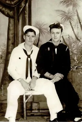 Pair Of Affectionate Sailors 1940s Young Men Gay Man's Collection 4x6 • $5.25