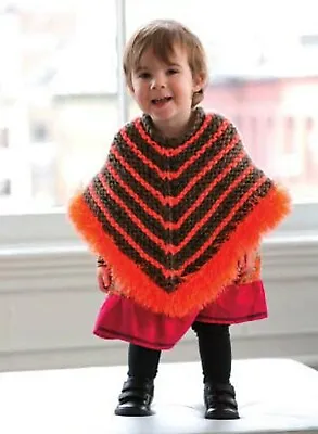 Knitting Pattern - Baby/Girls Poncho 3 Sizes 18M-5Yrs PO169 • £2.15