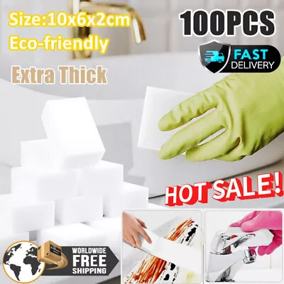 100X BULK PACK Magic Sponge Eraser Melamine Cleaning Cleaner Foam 3/4  Thick USA • $8.88