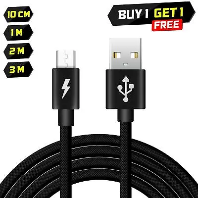 Heavy-Duty Micro USB Data Lead Fast Charging Phone Charger Extension Cable 2m 3m • £4.49