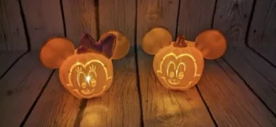 Disney Mickey & Minnie Mouse Pumpkin Light Set Halloween/Thanksgiving NEW Decor • $24.99