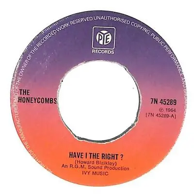 £6 • Buy The Honeycombs Have I The Right ? UK 7  Vinyl Record Single 1973 7N45289 Pye VG+
