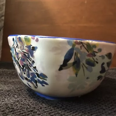 Anthropologie Soup Cereal Bowl Floral  Boho 6” Scalloped Shaped • $9.95