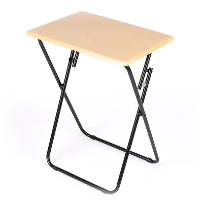 Foldable Wooden Snack Table TV Folding Dinner Laptop Picnic Tea Coffee Magazine • £13.95