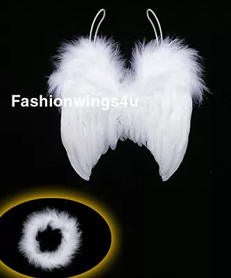 0-6m Newborn Baby Infant Size Costume Feather Wings Free Halo Bonus Photo Frame • $15.99